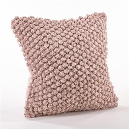 SARO LIFESTYLE SARO 3519.P20S 20 in. Crochet Pompom Throw Pillow - Pink 3519.P20S